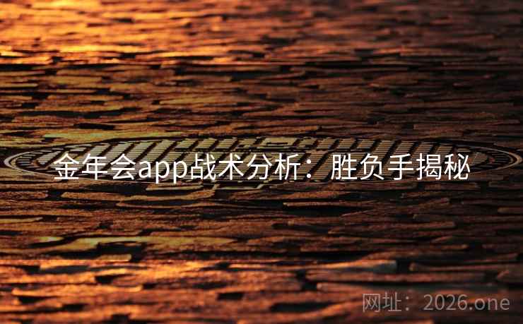 金年会app战术分析：胜负手揭秘